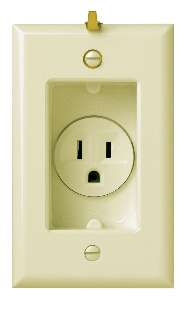 Pass & Seymour S3713-I 15 Amp 125 VAC 2-Pole 3-Wire NEMA 5-15R Ivory Recessed Straight Blade Clock Hanger Receptacle Pass & Seymour S3713-I 15 Amp 125 VAC 2-Pole 3-Wire NEMA 5-15R Ivory Recessed Straight Blade Clock Hanger Receptacle