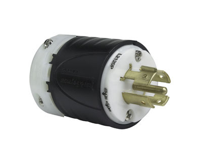 Pass & Seymour L2120-P 20 Amp 120/208 VAC Star 3-Phase 4-Pole 5-Wire NEMA L21-20P Black and White Nylon Straight Locking Plug Pass & Seymour L2120-P 20 Amp 120/208 VAC Star 3-Phase 4-Pole 5-Wire NEMA L21-20P Black and White Nylon Straight Locking Plug