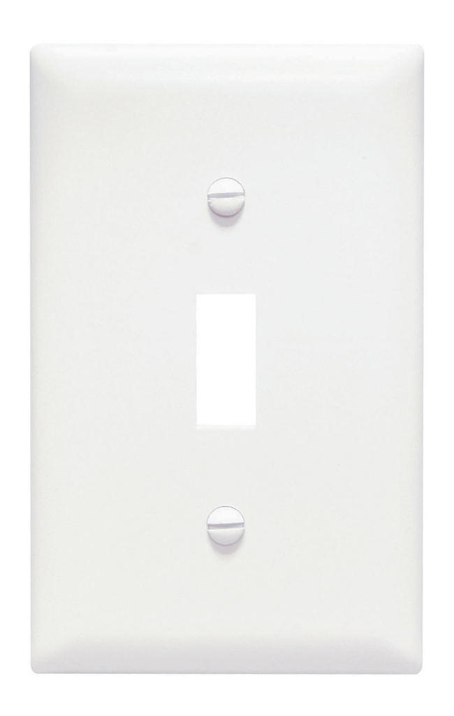 Pass & Seymour TP1-W 1-Gang 1-Toggle Switch White Nylon Standard Unbreakable Wallplate Pass & Seymour TP1-W 1-Gang 1-Toggle Switch White Nylon Standard Unbreakable Wallplate