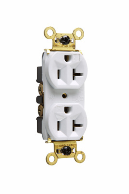 Pass & Seymour WR5362W Back and Side Wire 20 Amp 125 Volt White Weather-Resistant Heavy Duty Spec Grade Receptacles Pass & Seymour WR5362W Back and Side Wire 20 Amp 125 Volt White Weather-Resistant Heavy Duty Spec Grade Receptacles