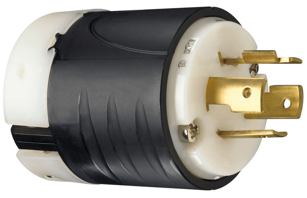 Pass & Seymour L1420-P 20 Amp 125/250 VAC 3-Pole 4-Wire NEMA L14-20P Black and White Nylon Straight Locking Plug Pass & Seymour L1420-P 20 Amp 125/250 VAC 3-Pole 4-Wire NEMA L14-20P Black and White Nylon Straight Locking Plug
