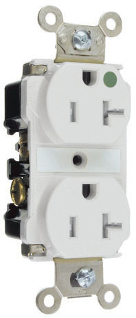 Pass & Seymour TR63-HW 20 Amp 125 VAC 2-Pole 3-Wire NEMA 5-20R White Nylon Tamper-Resistant Duplex Receptacle Pass & Seymour TR63-HW 20 Amp 125 VAC 2-Pole 3-Wire NEMA 5-20R White Nylon Tamper-Resistant Duplex Receptacle