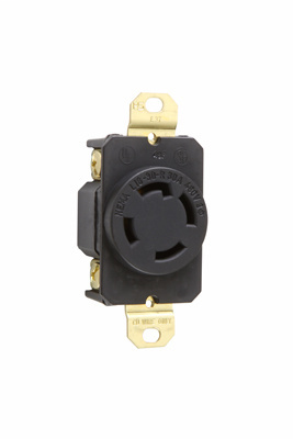 Pass & Seymour L1630-R 30 Amp 480 VAC 3-Phase 3-Pole 4-Wire NEMA L16-30R Impact Resistant Nylon Locking Single Receptacle Pass & Seymour L1630-R 30 Amp 480 VAC 3-Phase 3-Pole 4-Wire NEMA L16-30R Impact Resistant Nylon Locking Single Receptacle