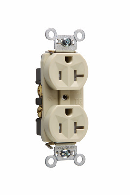 Pass & Seymour TR5362-I 20 Amp 125 VAC 2-Pole 3-Wire NEMA 5-20R Ivory Nylon Face Tamper-Resistant Duplex Receptacle Pass & Seymour TR5362-I 20 Amp 125 VAC 2-Pole 3-Wire NEMA 5-20R Ivory Nylon Face Tamper-Resistant Duplex Receptacle