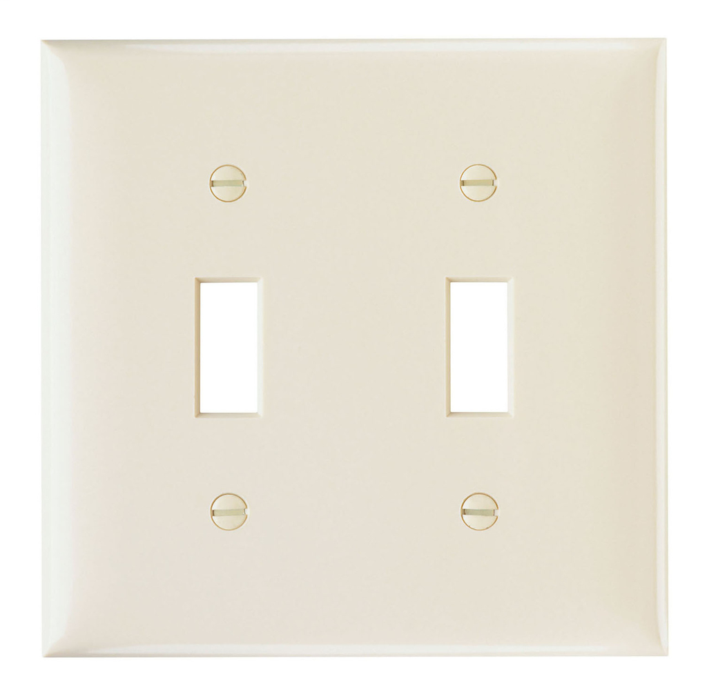 Pass & Seymour SP2-LA 2-Gang 2-Toggle Light Almond Smooth Thermoset Plastic Standard Wallplate Pass & Seymour SP2-LA 2-Gang 2-Toggle Light Almond Smooth Thermoset Plastic Standard Wallplate