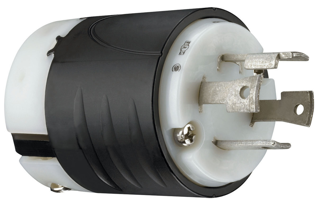 Pass & Seymour L1430-P 30 Amp 125/250 VAC 3-Pole 4-Wire NEMA L14-30P Black and White Nylon Straight Locking Plug Pass & Seymour L1430-P 30 Amp 125/250 VAC 3-Pole 4-Wire NEMA L14-30P Black and White Nylon Straight Locking Plug