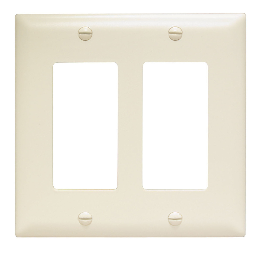 Wattstopper TP262-LA 2-Gang 2-Decorator Light Almond Nylon Standard Unbreakable Wallplate Wattstopper TP262-LA 2-Gang 2-Decorator Light Almond Nylon Standard Unbreakable Wallplate