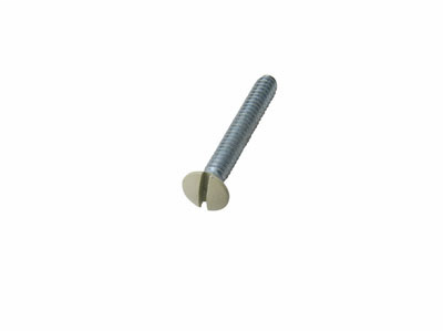 Wall Plate Screws, Oval Head Milled Slot, 6 x 32 Thread, Ivory