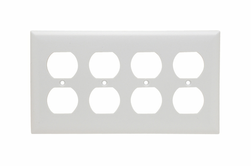 Duplex Receptacle Openings, Four Gang, White