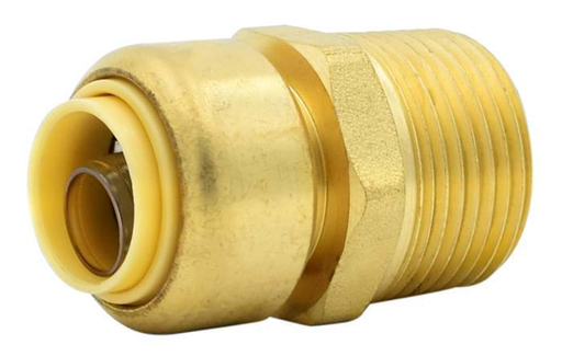 1” x 3/4” InstaLoc II No Lead, DZR Forged Brass Push Fit x MNPT Reducing Adapter