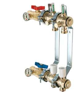 M-8000T Modular-T – includes all required pieces to create basic 2-port 1” modular manifold with thermometer.