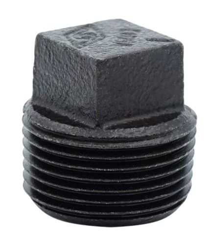 1/2" China Black Square Head Plug MNPT