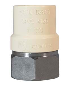 1-1/4 FNPT X CPVC Stainless Steel Transition Fitting