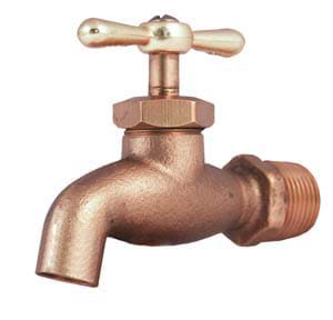 1/2" T532 No Lead Brass Plain End Brass Hose Bibb