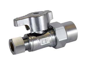 1/2 CPVC x 3/8" OD T-596NL No Lead Chrome Brass 1/4 Turn Straight Stop Valve