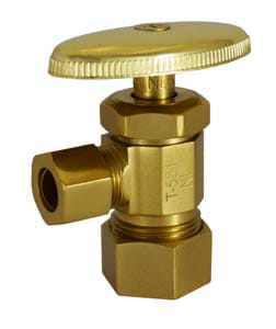 5/8" OD x 3/8" OD T581PBNL No Lead Polished Brass Straight Multi-Turn Stop Valve