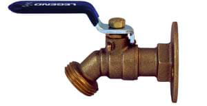 3/4" T-541FL 1/4 Turn Brass Flanged Ball Valve Sillcock