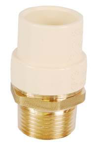 1” No Lead Forged Brass CPVC x MNPT Transition Fitting