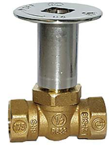 1/2 T3500 1/4 Turn Straight Pattern Forged Chrome Brass Log Lighter Valve, Escutcheon & Key