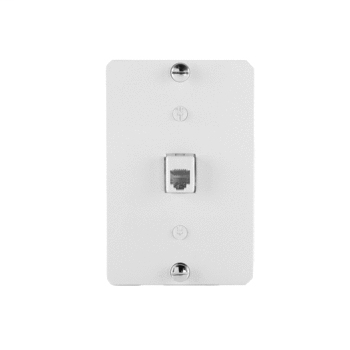 Product image for On-Q WP2002-WH 1-Gang 1-RJ25 Telephone Jack White High Impact Flame Retardant Plastic Pre-Configured Wallplate
