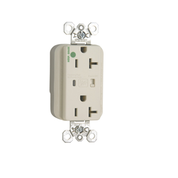 PlugTail® Hospital Grade Extra Heavy-Duty Surge Protective Duplex Receptacle, Light Almond