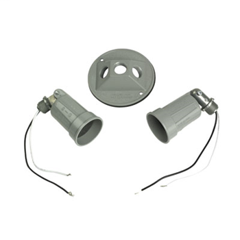 Outdoor Lampholder Kit, Gray