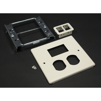 4047 Two-Gang Cover and Ortronics TrakJackI Mini Adapter Fitting