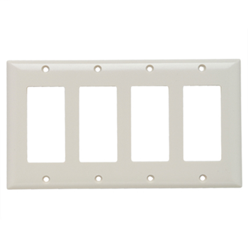 Pass & Seymour SP264-LA 4-Gang 4-Decorator Light Almond Smooth Thermoset Plastic Standard Wallplate Pass & Seymour SP264-LA 4-Gang 4-Decorator Light Almond Smooth Thermoset Plastic Standard Wallplate