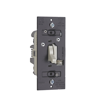 Trademaster CFL/LED/Incandescent Single Pole/3-Way Toggle Dimmer, Light Almond