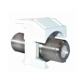 WP3481-WH - Recessed Nickel Self-Terminating F-Connector, White