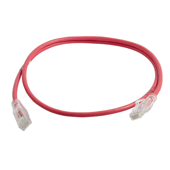 28awg Reduced diameter C6A/10G channel cord Red 20FT