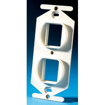 Product image for Ortronics OR-40800017 2-Port Fog White Thermoplastic 106 Style Frame Duplex Data Communication Frame