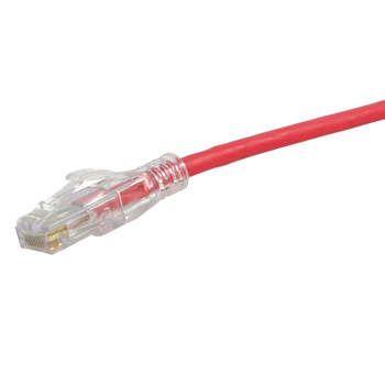 28awg Reduced diameter C6A/10G channel cord Red 3FT