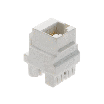 Cat 5e Keyed RJ45 Keystone Connector, White