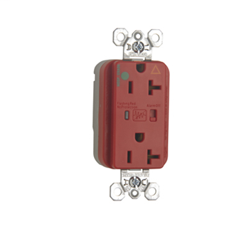 PlugTail® Hospital Grade Isolated Ground Surge Protective Duplex Receptacle, Red