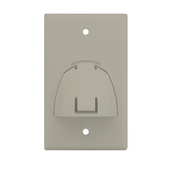 Single Gang Hinged Bullnose Wall Plate, Light Almond