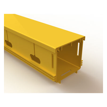 Mighty Mo Fiber Raceway, Slotted Duct, with cover, 2" x 2", yellow