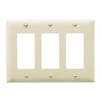 Wattstopper TP263-I 3-Gang 3-Decorator Ivory Nylon Standard Unbreakable Wallplate Wattstopper TP263-I 3-Gang 3-Decorator Ivory Nylon Standard Unbreakable Wallplate