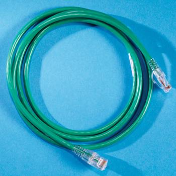 Modular patch cord, Cat 6, four-pair, AWG stranded, PVC, length 3', green