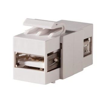 Product image for Ortronics OR-KSUSBAA 1-Port USB Type A-A Fog White Thermoplastic Feed-Through Data Communication Keystone