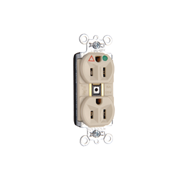 PlugTail® Isolated Ground Heavy-Duty Hospital Grade Receptacles, 15A, 125V, Ivory