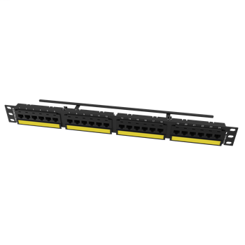 TechChoice CAT6A Modular Patch Panel, 24-port, Flat, Black