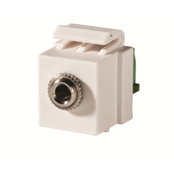 Keystone, 3.5mm Stereo Jack, Screw Terminal, Fog White