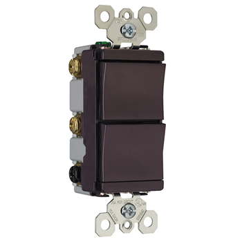 Product image for Pass & Seymour TM813-CC 15 Amp 120 VAC 1-Pole Brown Screw Mounting Decorator Combination Switch