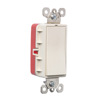 PlugTail® Single Pole Illuminated Decorator Switch 20 amps, Light Almond