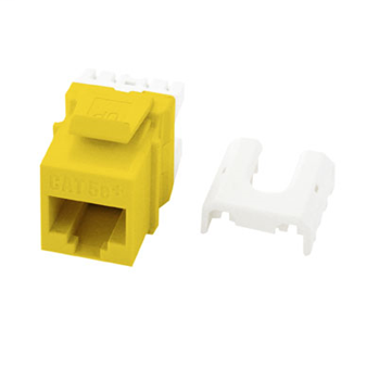 Product image for On-Q WP3475-YE RJ45 8-Position 8-Wire Category 5E Yellow Plastic Quick Connect Keystone Connector