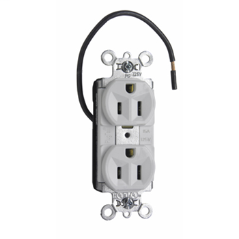 PlugTail® Split Circuit Spec Grade Receptacles, 15A, 125V, White