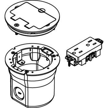 862GFI Series PVC Floor Box Assembly for Wood or Concrete Floors