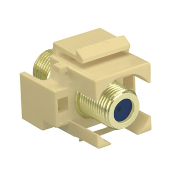 Product image for On-Q WP3482-LA Light Almond Plastic Self-Terminating F-Video Insert