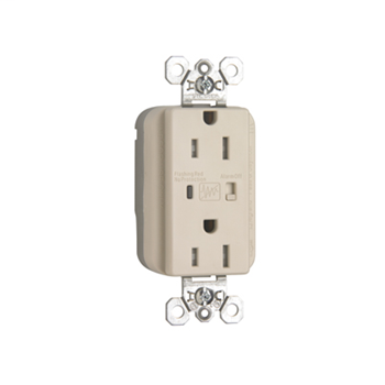 PlugTail® Tamper-Resistant Surge Protective Duplex Receptacle, Light Almond